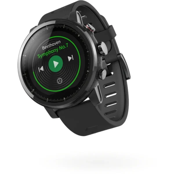 Amazfit Stratos 3.4 cm (1.34″) LCD 48 mm Digital 320 x 300 pixels Touchscreen Black Wi-Fi GPS (satellite)