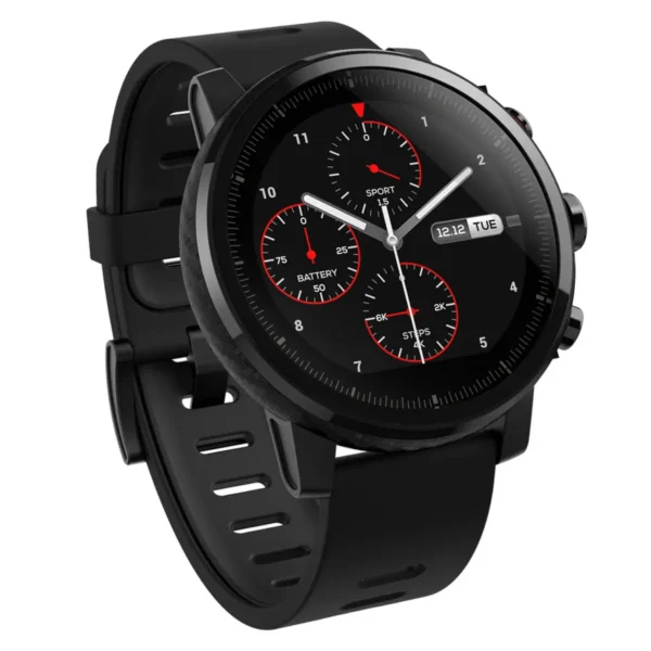 Amazfit Stratos 3.4 cm (1.34″) LCD 48 mm Digital 320 x 300 pixels Touchscreen Black Wi-Fi GPS (satellite)