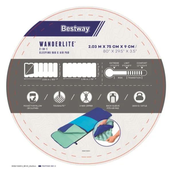Bestway WanderLite 2-in-1 Sleeping Bag & Air Pad