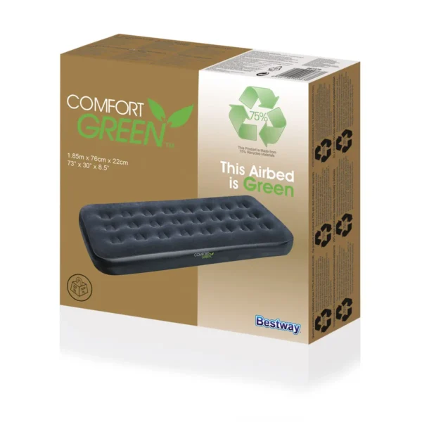 Bestway Comfort Green Flocked Air Bed / Single