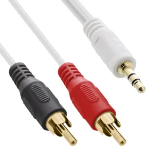 InLine Audio cable 2x RCA male / 3.5mm Stereo male white/gold 2.5m