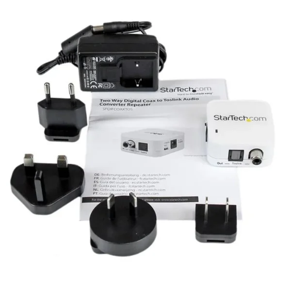 StarTech.com Two Way Digital Coax to Toslink Optical Audio Converter Repeater