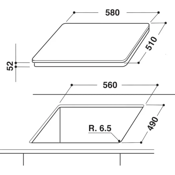 Whirlpool ACM 808/BA Black Built-in Zone induction hob 4 zone(s)