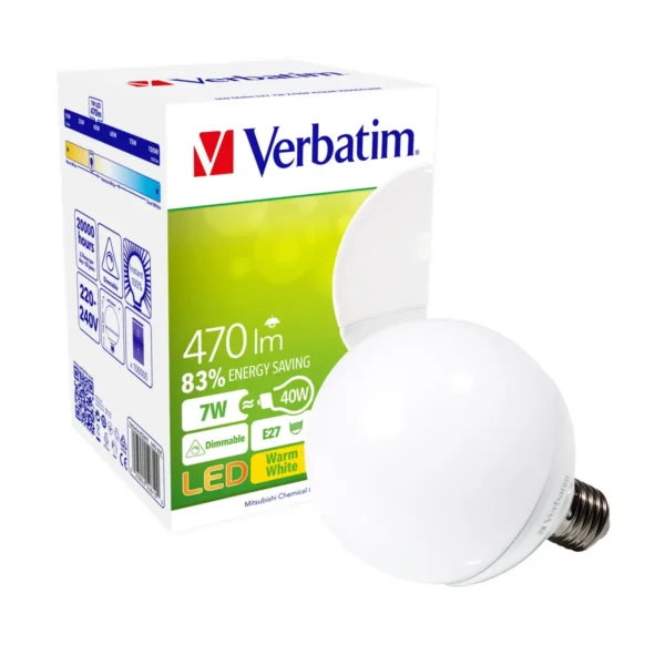 Verbatim Globe energy-saving lamp Warm white 2700 K 7 W E27