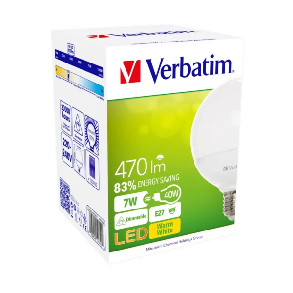 Verbatim Globe energy-saving lamp Warm white 2700 K 7 W E27