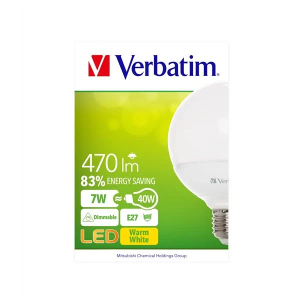 Verbatim Globe energy-saving lamp Warm white 2700 K 7 W E27