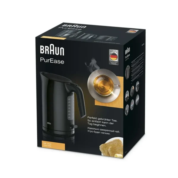 Braun PurEase WK 3100 BK electric kettle 1.7 L 2200 W Black
