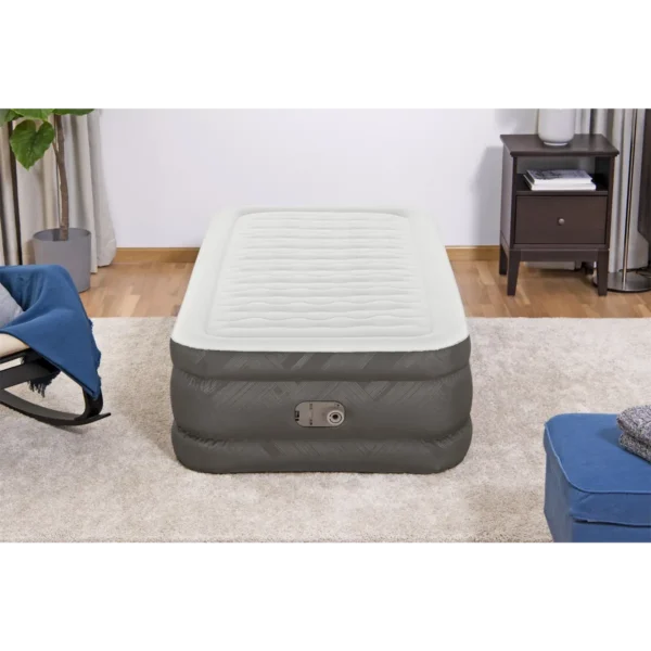 Bestway Fortech Air Mattress Twin with Built-in AC Pump and Antimicrobial Coating 1.91 m x 97 cm x 46 cm