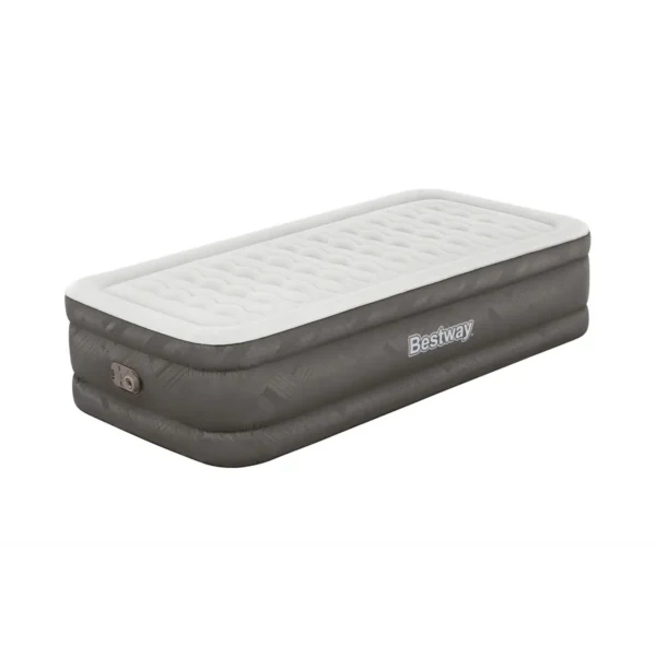 Bestway Fortech Air Mattress Twin with Built-in AC Pump and Antimicrobial Coating 1.91 m x 97 cm x 46 cm