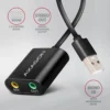 Axagon ADA-12 USB 2.0 Stereo Audio Mini-Adapter 15 cm Kabellänge – Kabel – Audio/Multimedia 2.0 channels