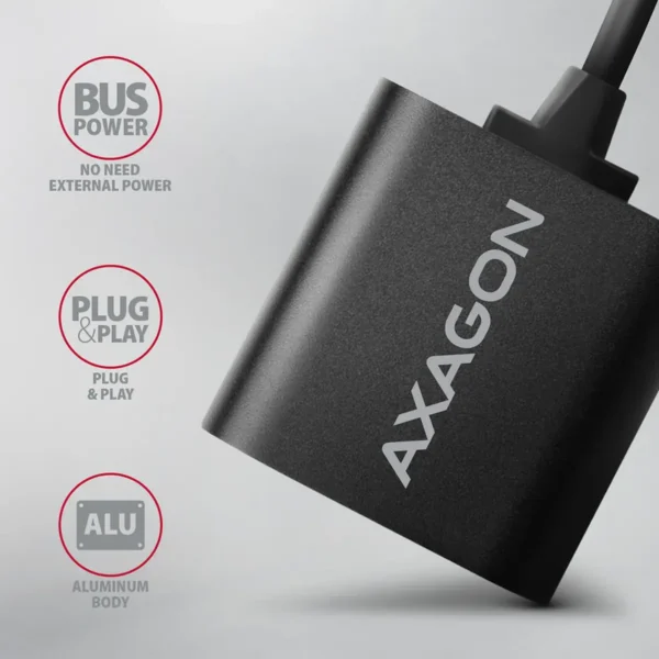 Axagon ADA-12 USB 2.0 Stereo Audio Mini-Adapter 15 cm Kabellänge – Kabel – Audio/Multimedia 2.0 channels