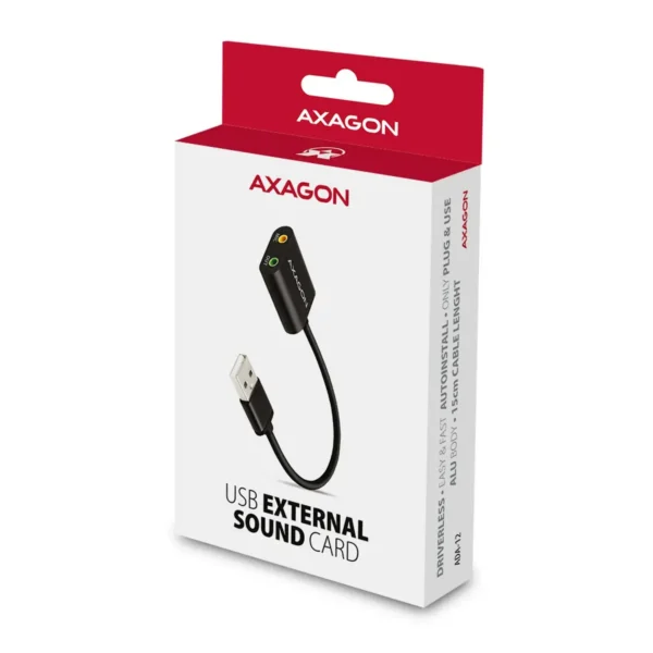 Axagon ADA-12 USB 2.0 Stereo Audio Mini-Adapter 15 cm Kabellänge – Kabel – Audio/Multimedia 2.0 channels