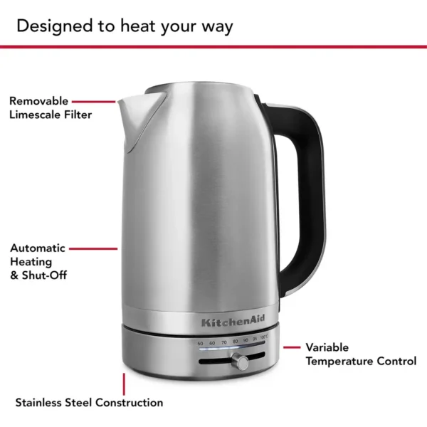 KitchenAid 5KEK1701BSX electric kettle 1.7 L 2400 W Stainless steel