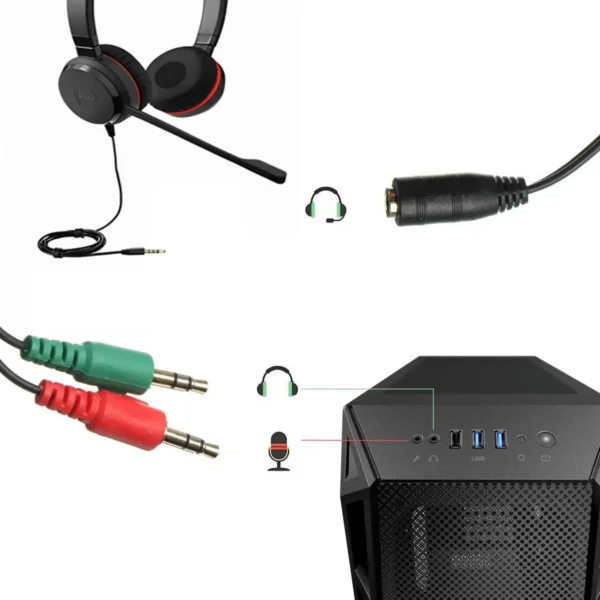 Ewent EC1642 audio cable 0.15 m 3.5mm 2 x 3.5mm Black, Green, Red