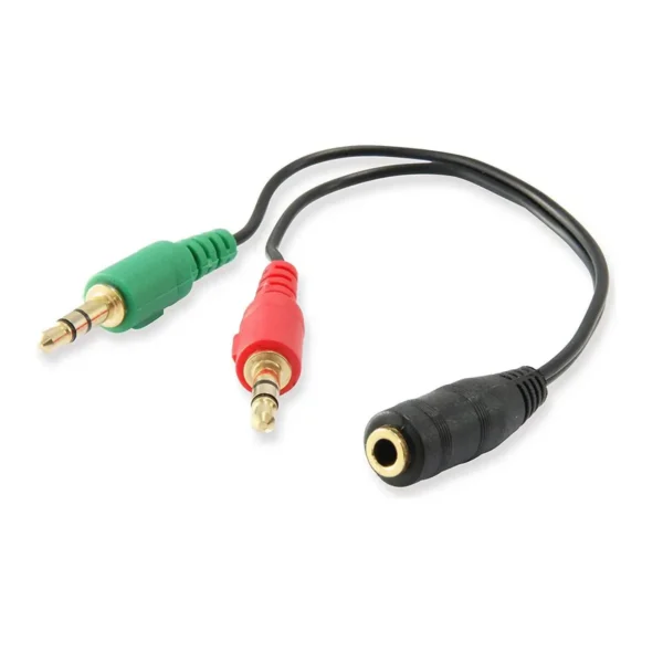 Ewent EC1642 audio cable 0.15 m 3.5mm 2 x 3.5mm Black, Green, Red