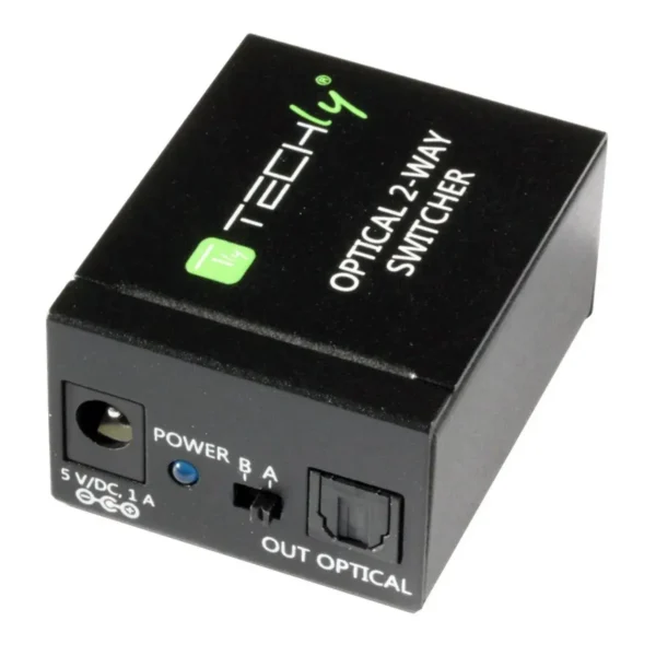 Techly Switch Audio Toslink 2 ports with IR Remote Control IDATA TOS-SW2