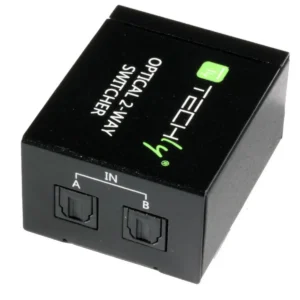 Techly Switch Audio Toslink 2 ports with IR Remote Control IDATA TOS-SW2