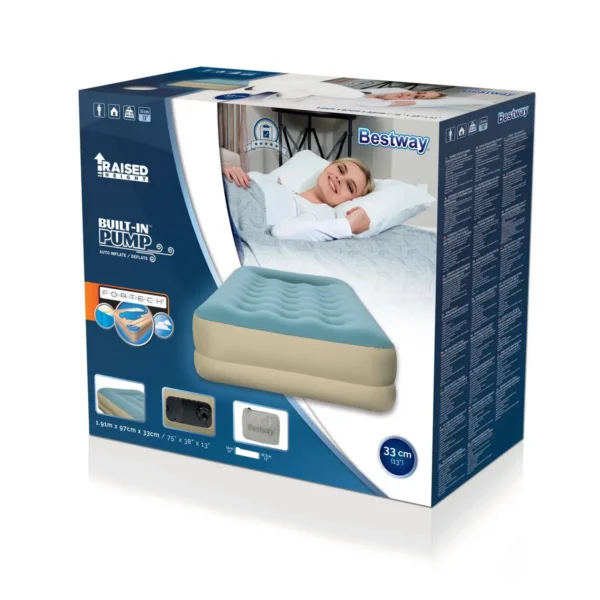 Bestway 75″ x 38″ x 13″/1.91m x 97cm x 33cm Refined Fortech Airbed (Twin) with Built-in AC pump