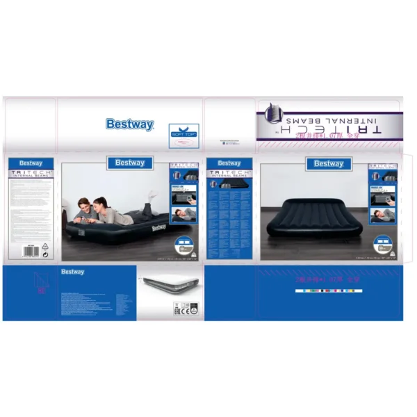 Bestway Flocked Aerolax Airbed – Queen – 2.03m x 1.52m x 30cm