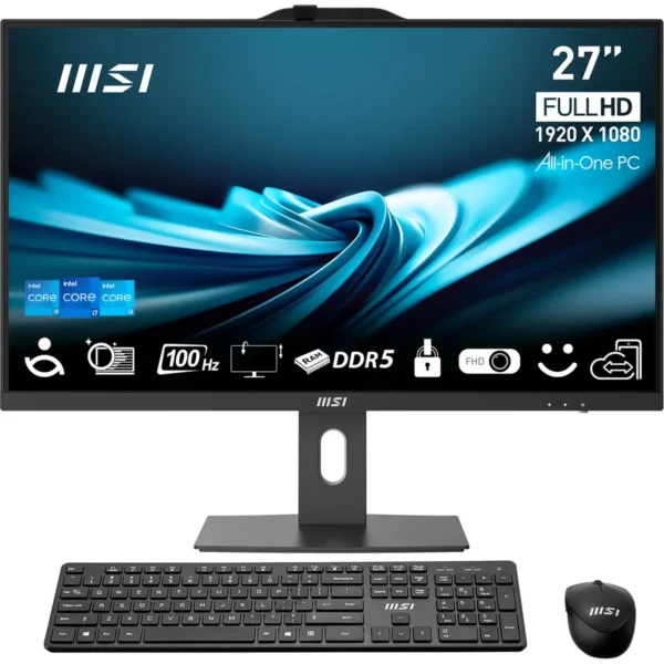 MSI Pro AP272P 14M-484ES All-in-One PC/workstation Intel® Core™ i5 i5-14400 68.6 cm (27″) 1920 x 1080 pixels 16 GB DDR5-SDRAM 512 GB SSD Windows 11 Pro Wi-Fi 6E (802.11ax) Black