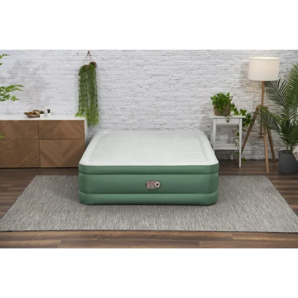 Bestway ToughLite TPU Queen Air Mattress Queen with Built-in AC Pump 2.03 m x 1.52 m x 46 cm