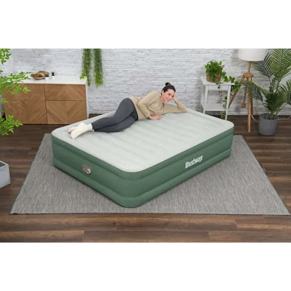 Bestway ToughLite TPU Queen Air Mattress Queen with Built-in AC Pump 2.03 m x 1.52 m x 46 cm