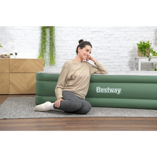 Bestway ToughLite TPU Queen Air Mattress Queen with Built-in AC Pump 2.03 m x 1.52 m x 46 cm