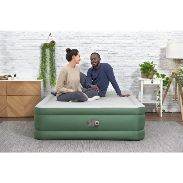 Bestway ToughLite TPU Queen Air Mattress Queen with Built-in AC Pump 2.03 m x 1.52 m x 46 cm