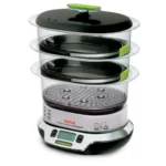 Tefal VS4003 steam cooker 3 basket(s) Freestanding 1800 W Black, Green, Metallic, Transparent