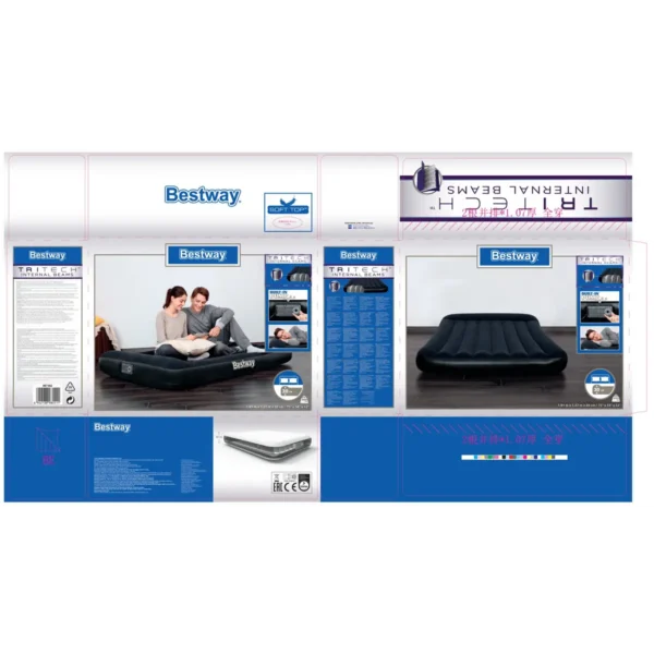 Bestway Flocked Aerolax Airbed – Double – 1.91m x 1.37m x 30cm