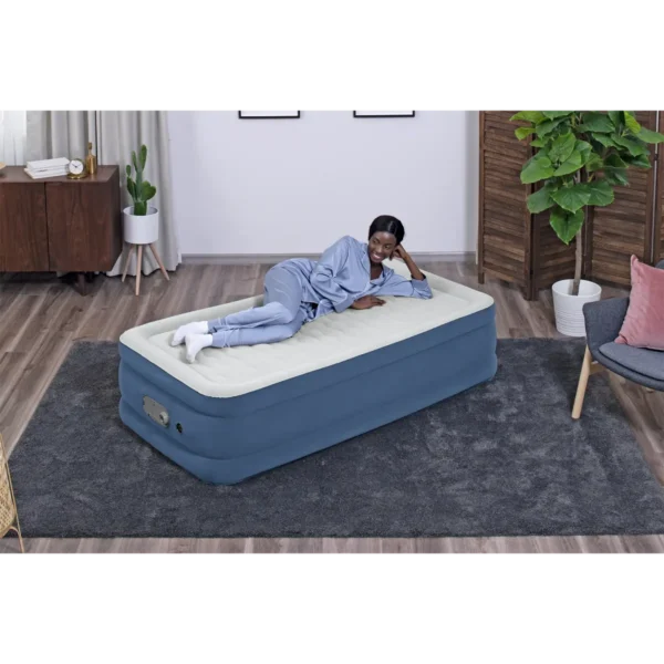 Bestway AlwayzAire Air Mattress Twin with Built-in Dual Pump and Antimicrobial Coating 1.91 m x 97 cm x 46 cm