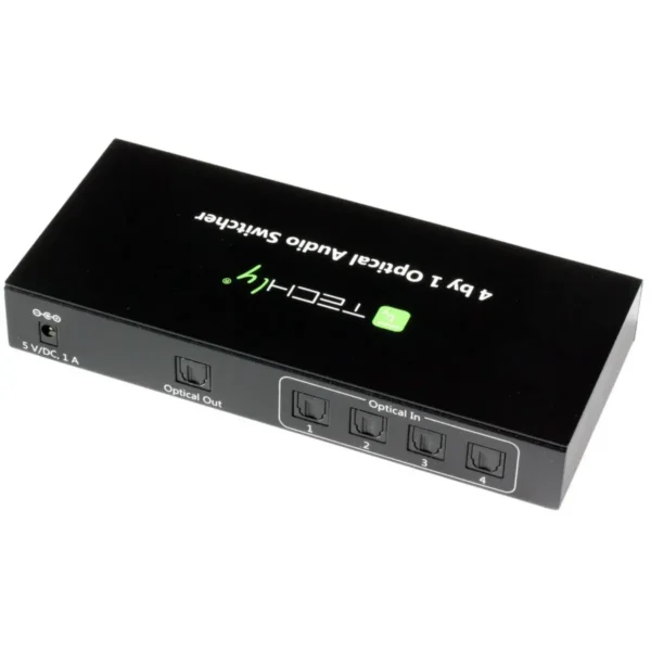 Techly Switch Audio Toslink 4 ports with IR Remote Control IDATA TOS-SW4