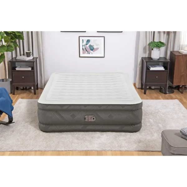 Bestway Fortech Air Mattress Queen with Built-in AC Pump and Antimicrobial Coating 2.03 m x 1.52 m x 46 cm