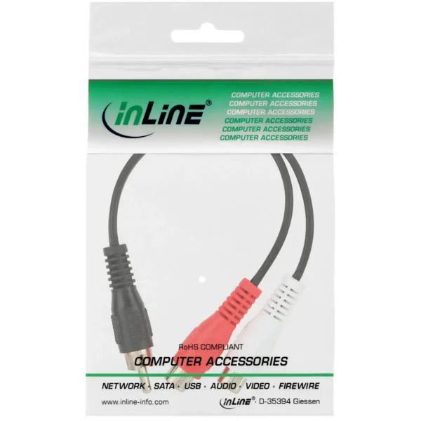 InLine Audio Cable RCA male / 2x RCA female 0.2m