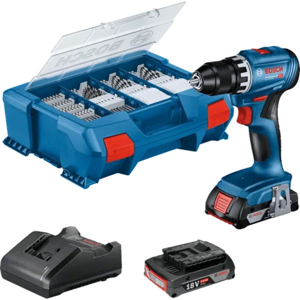 Bosch GSR 18V-45 Professional 500 RPM Keyless 900 g Black, Blue