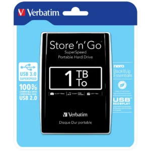 Verbatim Store ‘n’ Go USB 3.0 Portable Hard Drive 1TB Black
