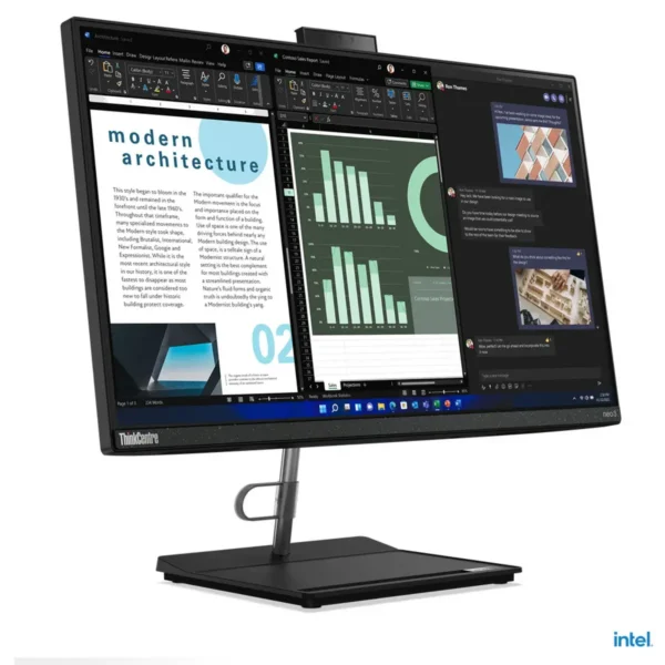 Lenovo ThinkCentre neo 30a 24 Intel® Core™ i5 i5-1240P 60.5 cm (23.8″) 1920 x 1080 pixels All-in-One PC 8 GB DDR4-SDRAM 256 GB SSD Windows 11 Pro Wi-Fi 6 (802.11ax) Black