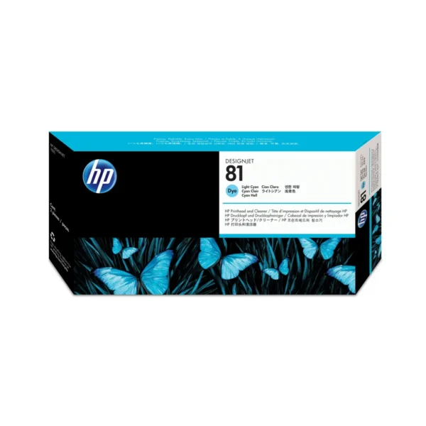 HP 81 Light Cyan DesignJet Dye Printhead and Printhead Cleaner