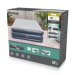 Bestway Tritech QuadComfort Air Mattress Queen with Built-in AC Pump and Antimicrobial Coating 2.03 m x 1.52 m x 51 cm