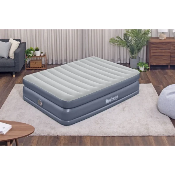 Bestway Tritech QuadComfort Air Mattress Queen with Built-in AC Pump and Antimicrobial Coating 2.03 m x 1.52 m x 51 cm