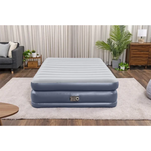 Bestway Tritech QuadComfort Air Mattress Queen with Built-in AC Pump and Antimicrobial Coating 2.03 m x 1.52 m x 51 cm