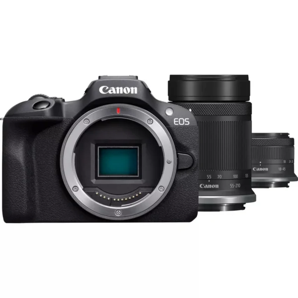 Canon EOS R100 + RF-S 18-45mm F4.5-6.3 IS STM + RF-S 55-200mm F5-7.1 IS STM Kit MILC 24.1 MP CMOS 6000 x 4000 pixels Black