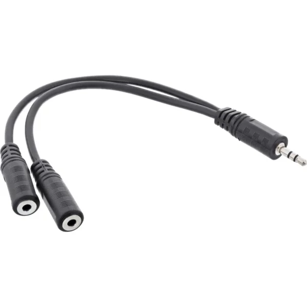 InLine Jack Y cable, , 3.5mm male / 2x 3.5mm female, Stereo, 1.8m