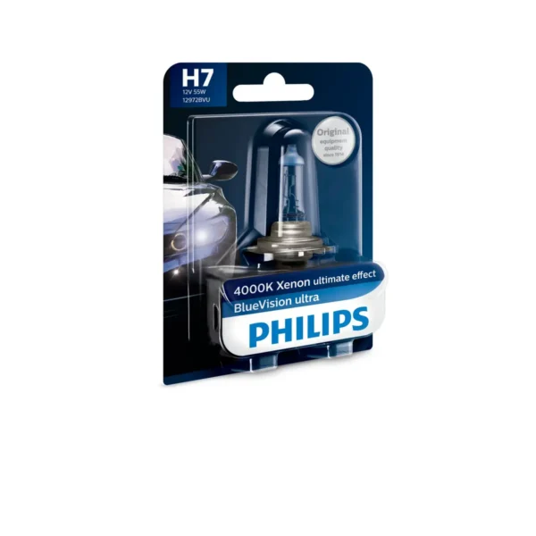 Philips BlueVision ultra car headlight bulb 12972BVUB1