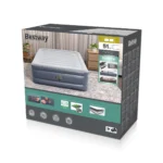 Bestway Tritech Air Mattress Queen with Built-in AC Pump and Antimicrobial Coating 2.03 m x 1.52 m x 51 cm