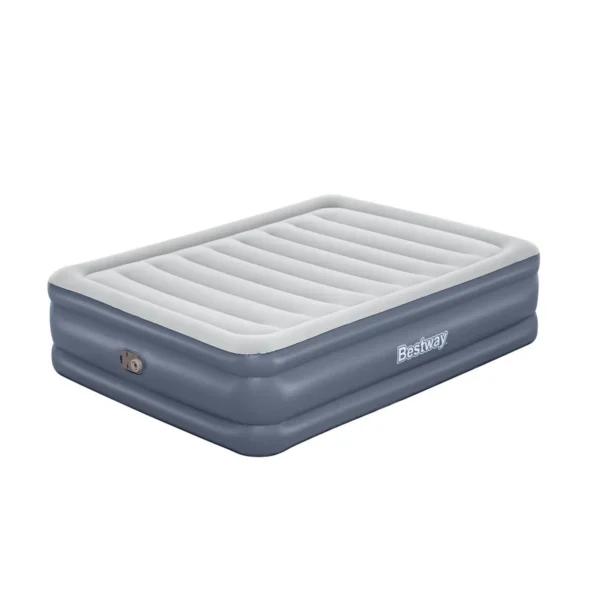 Bestway Tritech Air Mattress Queen with Built-in AC Pump and Antimicrobial Coating 2.03 m x 1.52 m x 51 cm