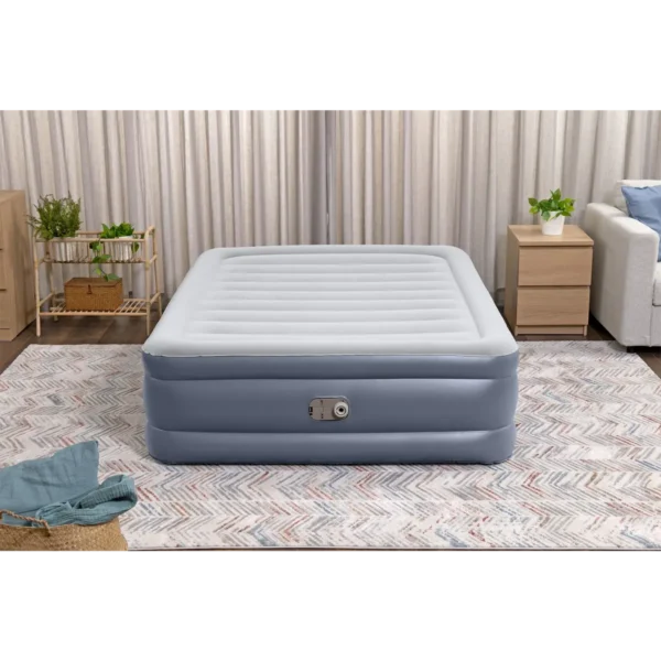 Bestway Tritech Air Mattress Queen with Built-in AC Pump and Antimicrobial Coating 2.03 m x 1.52 m x 51 cm