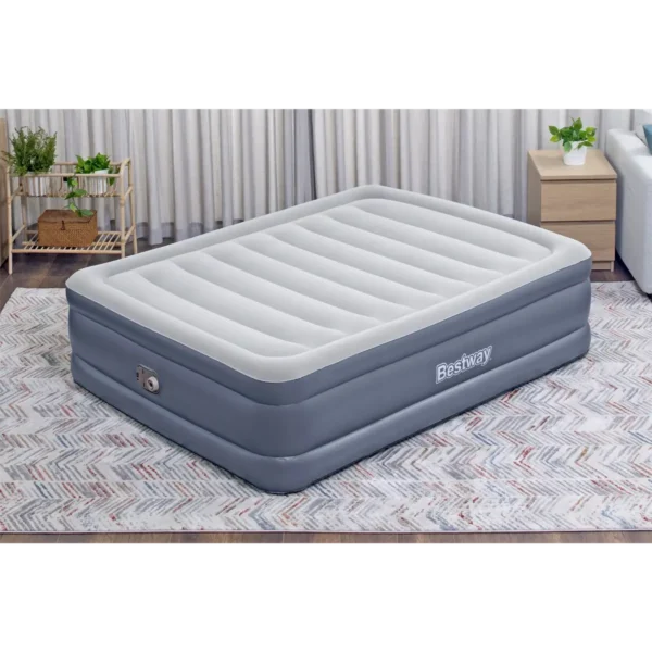 Bestway Tritech Air Mattress Queen with Built-in AC Pump and Antimicrobial Coating 2.03 m x 1.52 m x 51 cm