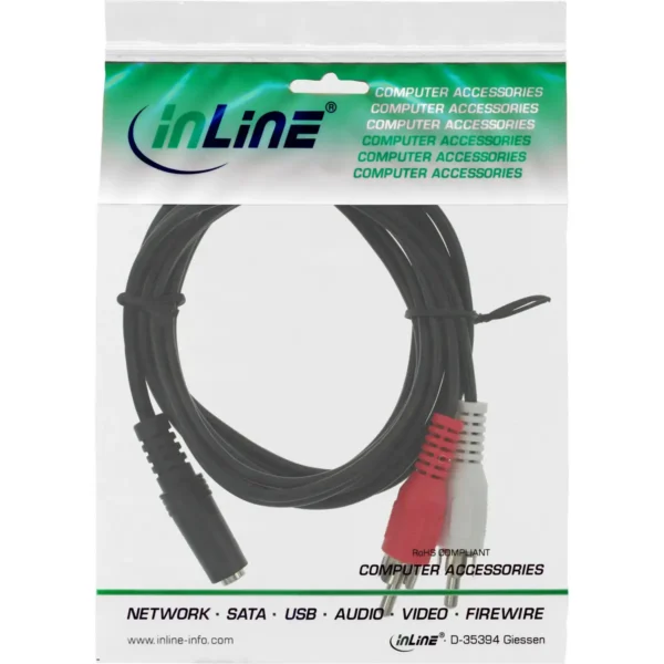 InLine Audio cable 2x RCA male / 3.5mm Stereo female 5m