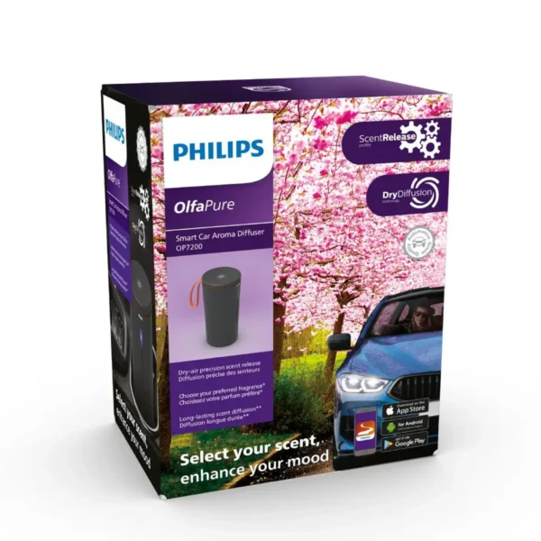 Philips OlfaPure 7200 LUMOP720BLKX1 Smart Car Aroma Diffuser
